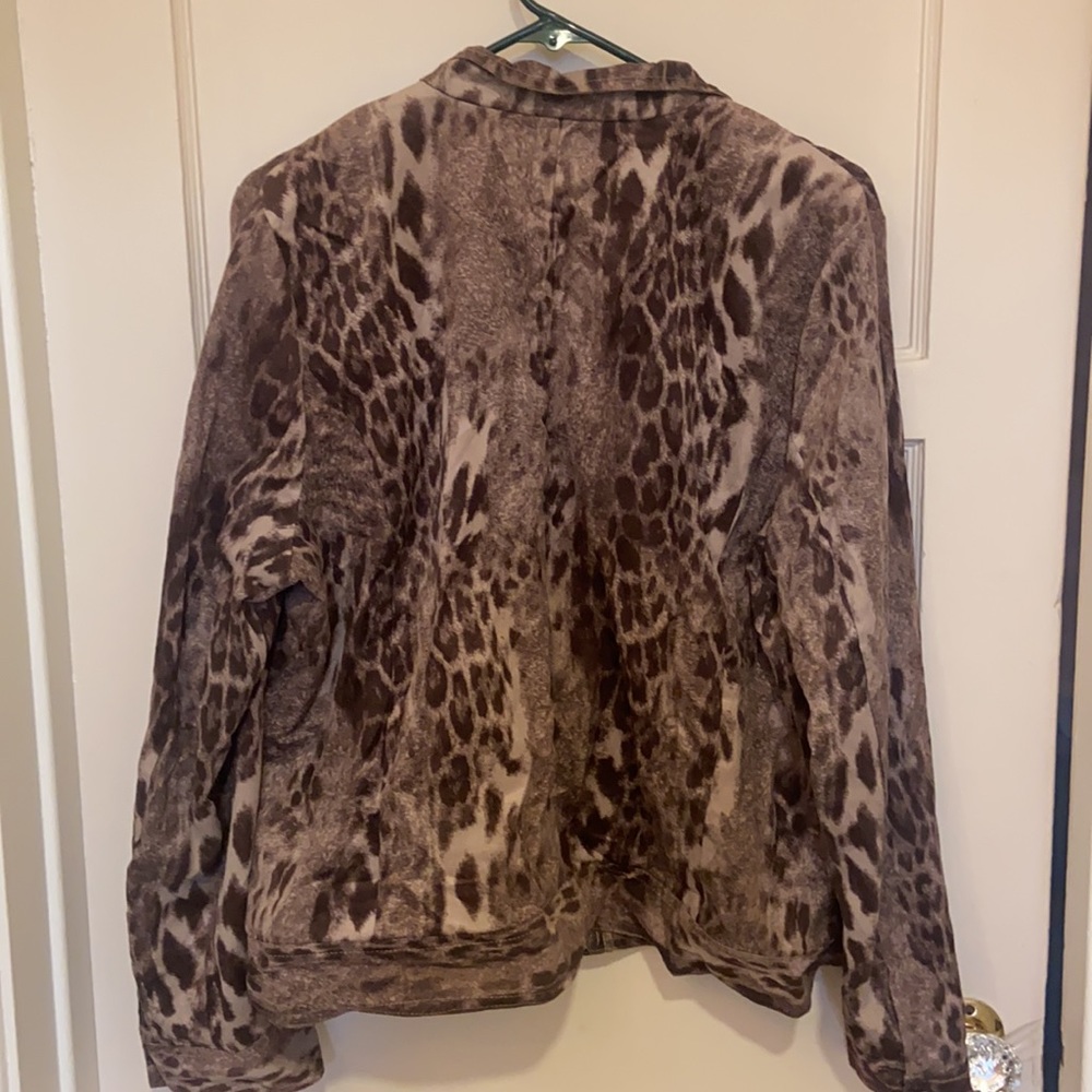 ERIN LONDON CAMO LEOPARD LIGHTWEIGHT JACKET SZ XL UTILITY CAMOUFLAGE